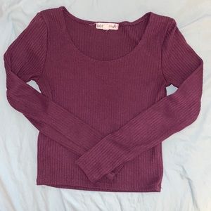 Maroon ribbed crop top